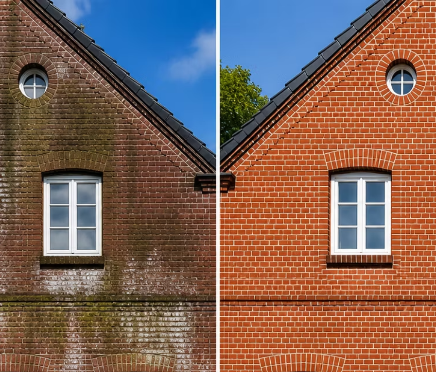 Fugensanierung Vorher und Nachher – Klinkerfassade Ostfriesland